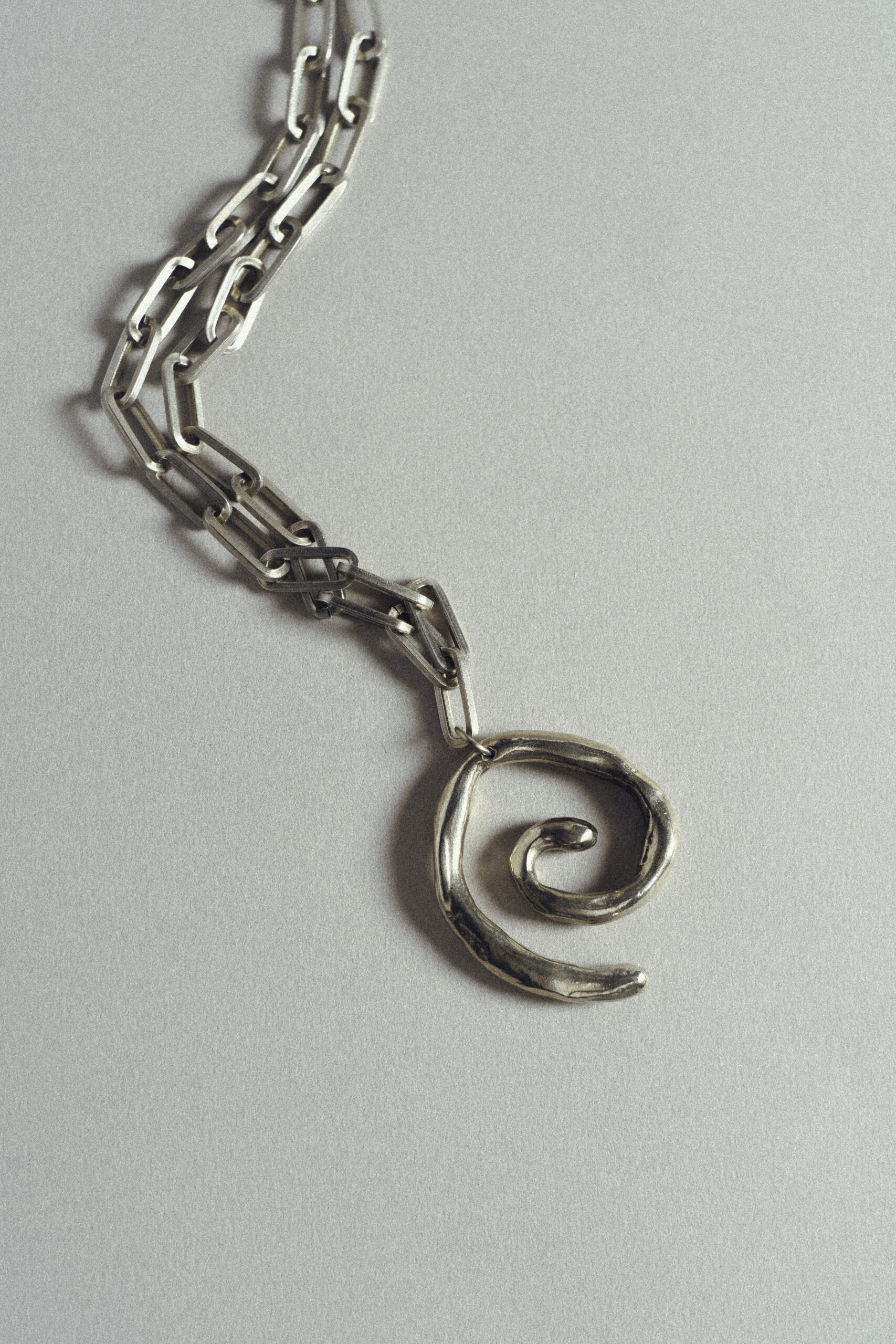 Collar Espiral cadena plateado Collar Espiral - Imagen 1